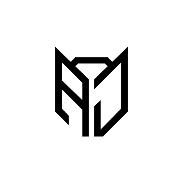aj monogram logo design letter text name symbol monochrome logotype alphabet character simple logo