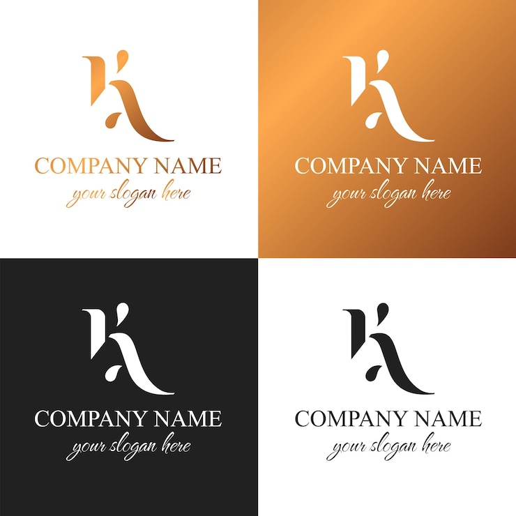 Vector ak k letter monogram elegant luxury ka logo calligraphic style vector design luxurious linear creative monogram