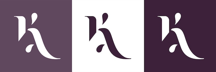 Vector ak k letter monogram elegant luxury ka logo calligraphic style vector design luxurious linear creative monogram