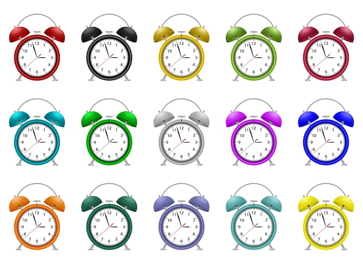Vector alarm clock, isolated on white background