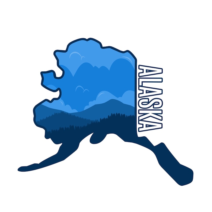 Vector alaska mountain national park perfect for print apparel etc