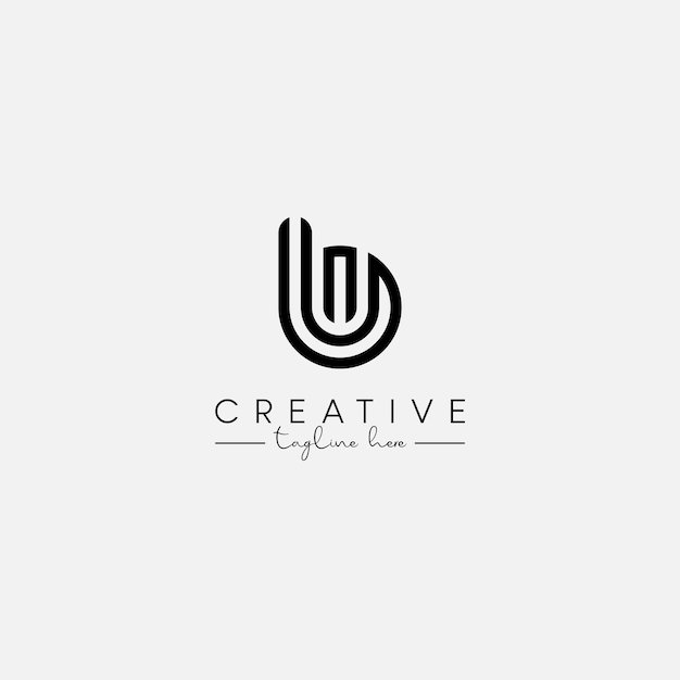 Alphabet letter BU UB logo design vector elements Initials monogram icon