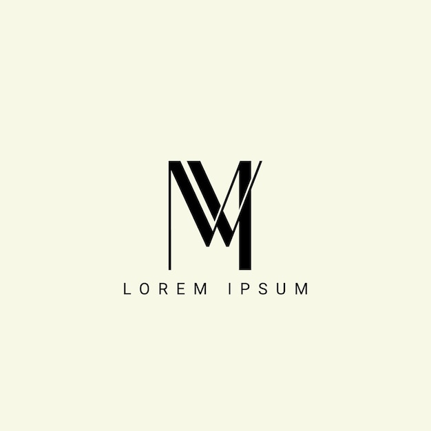 Alphabet MV and VM illustration monogram vector logo template