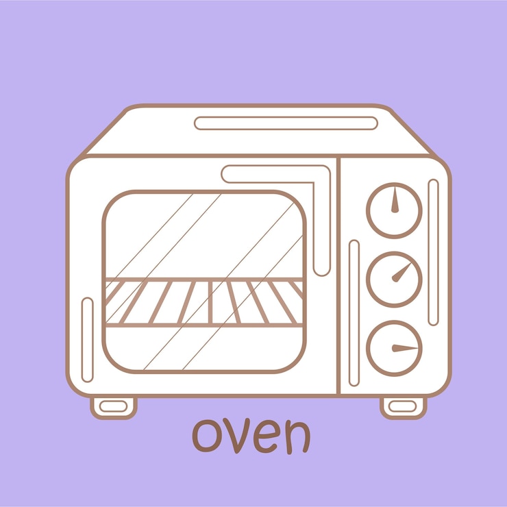 Vector alphabet o for oven vocabulary school lesson digital stamp
