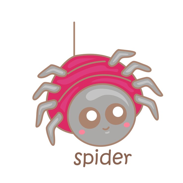 Vector alphabet s for spider vocabulary school lesson reading writing cartoon illustration vector clipart