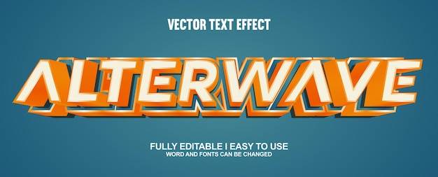Alterwave Editable Font vector effect