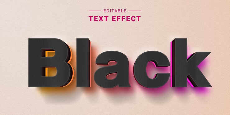 Vector amazing 3d text effects generator