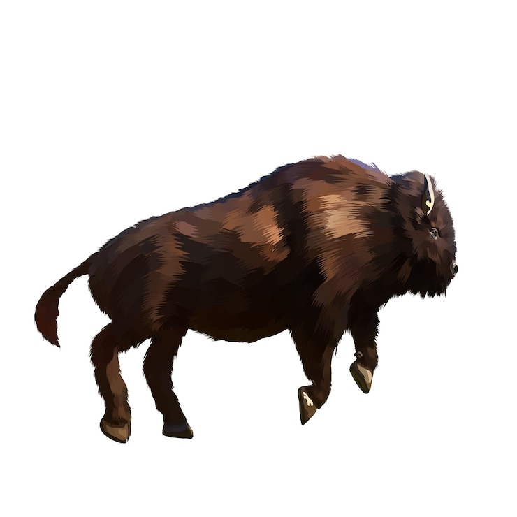 Vector american bison vector white background
