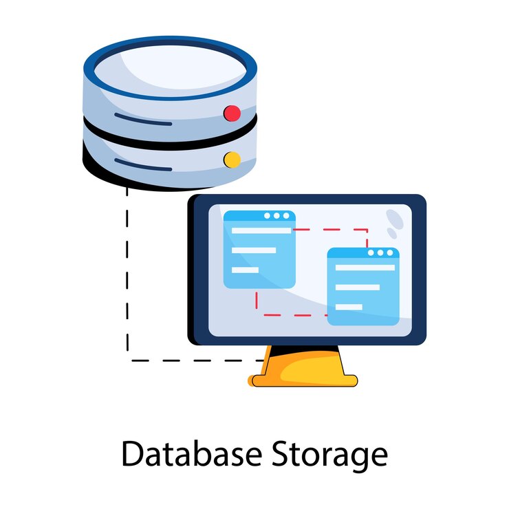 Vector an editable flat icon of database storage