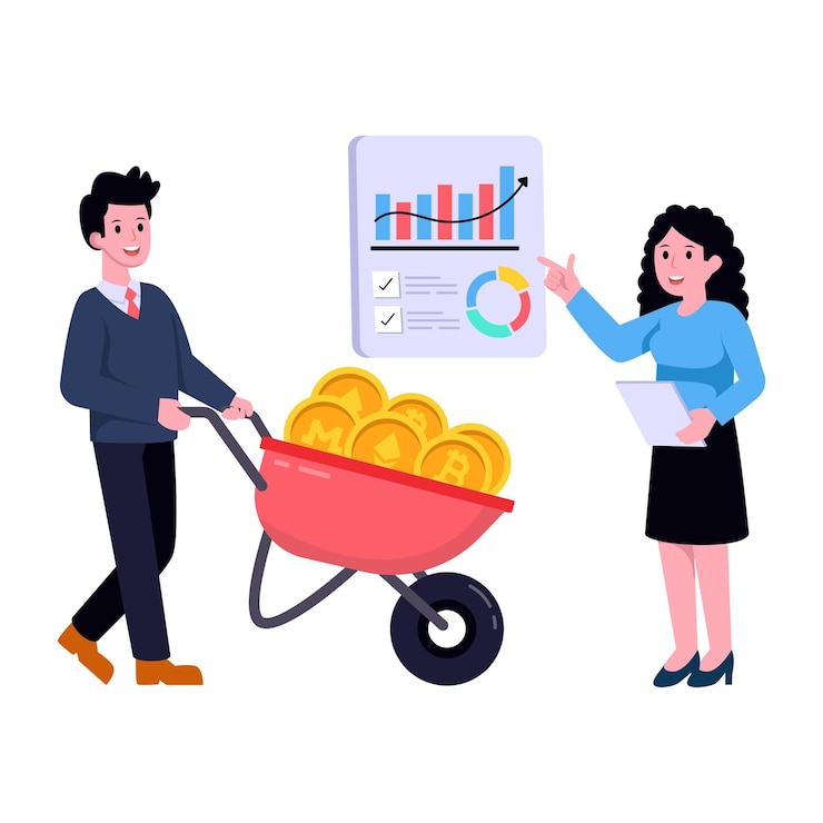 Vector an editable flat illustration of crypto market