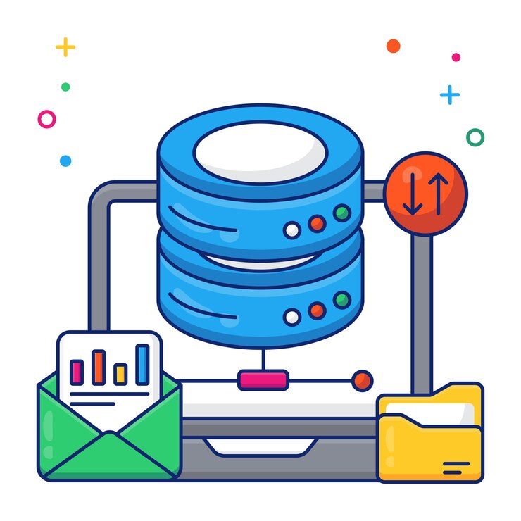 Vector an icon design of share database
