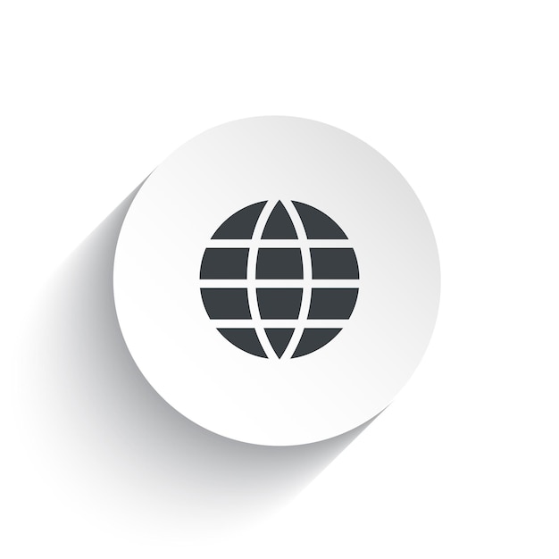 an icon internet with the circle background plus the shadow behind of it