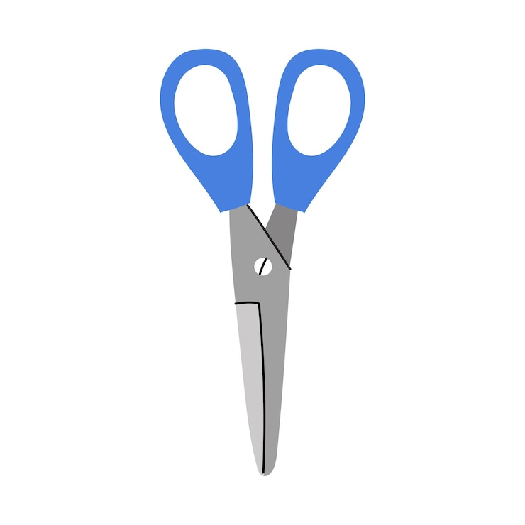 Vector an illustration of cute blue office scissors paper cutting tool back to school icon
