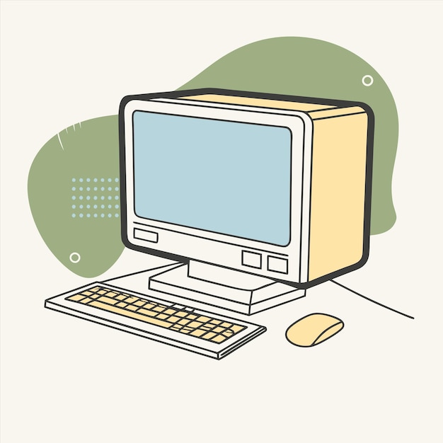 an old computer with a monitor on the top of it