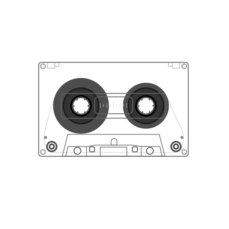 Vector an old styled cassette side a side b