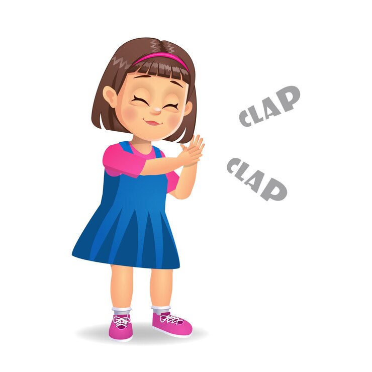 Anak-anak lucu bertepuk tangan bersama