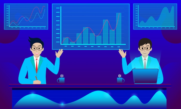 Vector analisis bisnis dan komunikasi pemasaran kontemporer dan perangkat lunak untuk pengembangan
