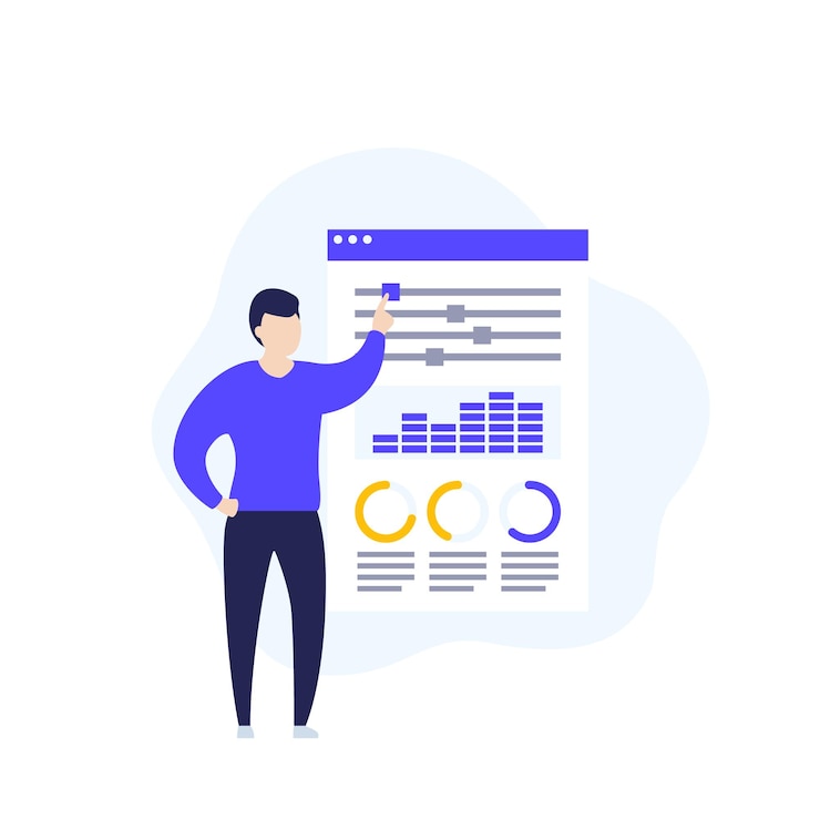 Vector analisis data, pria di dasbor