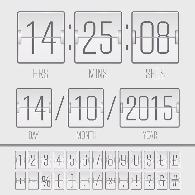 Analog black scoreboard digital week timer