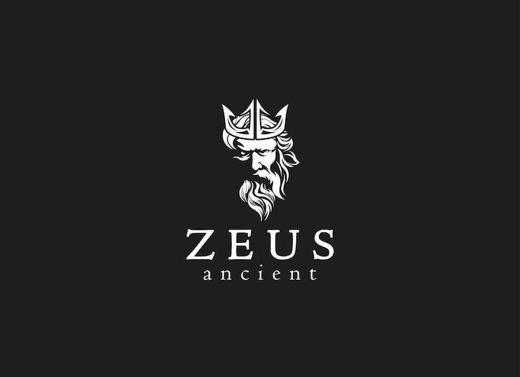 Vector ancient greek zeus logo design vintage zeus logo vector
