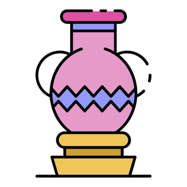 Ancient vase icon Outline ancient vase vector icon color flat isolated