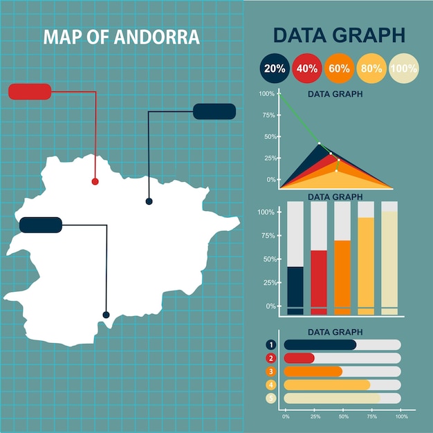 ANDORRA FLAT MAP VECTOR DESIGN WITH VECTOR GRAPHICS
