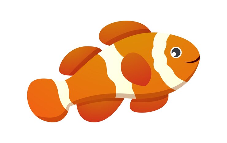 Vector anemone fish clown fish cartoon character vector