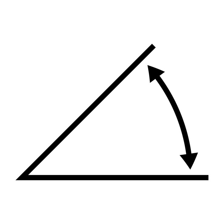 Vector angle icon math vector angle 45 symbol design arrow school