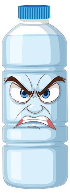 Angry Water Bottle Illustration