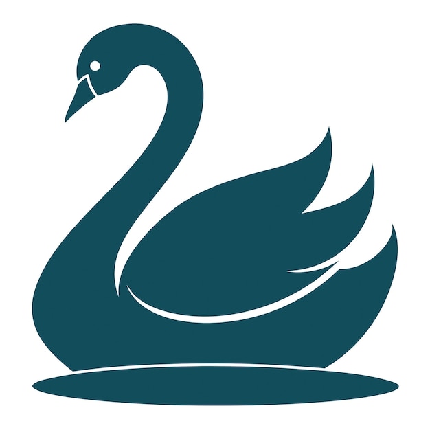 Animals Concept Swan in Flat PNG Vector Illustration Geometric Abstract Design