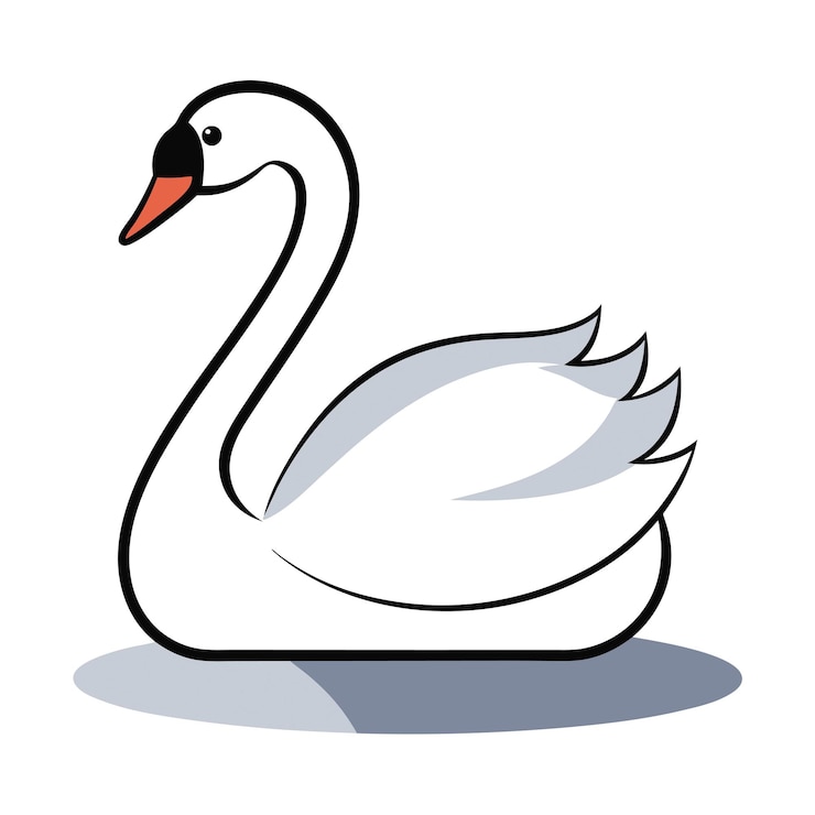 Vector animals concept swan in flat png vector illustration geometric abstract design