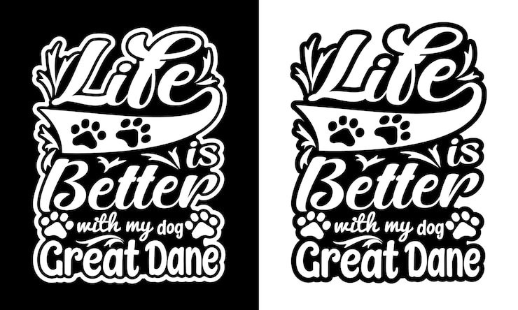 Vector anjing, hewan peliharaan, desain kaos tipografi