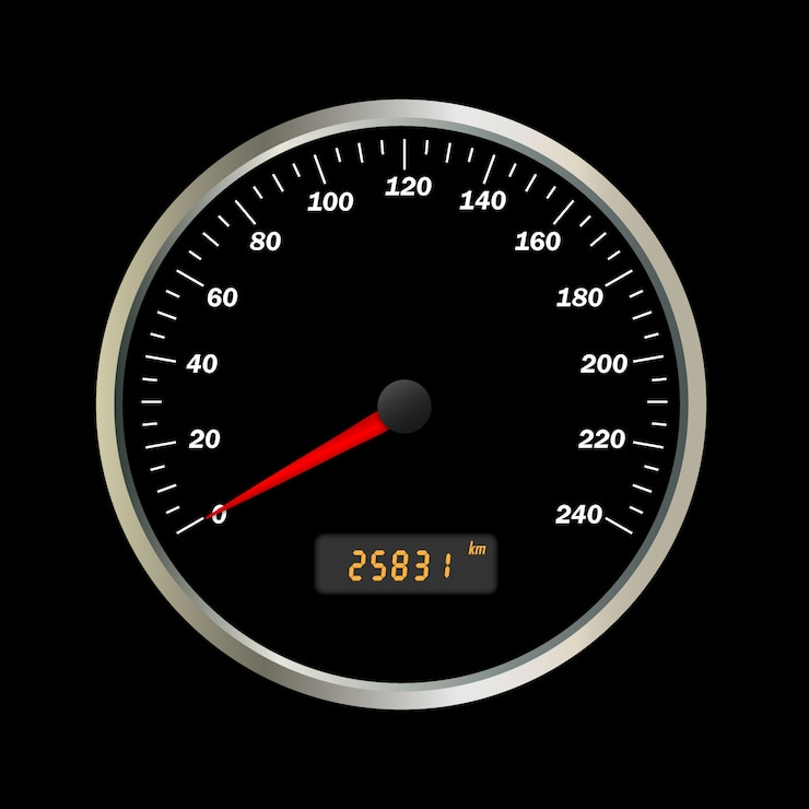 Vector antarmuka speedometer mobil vektor realistis.
