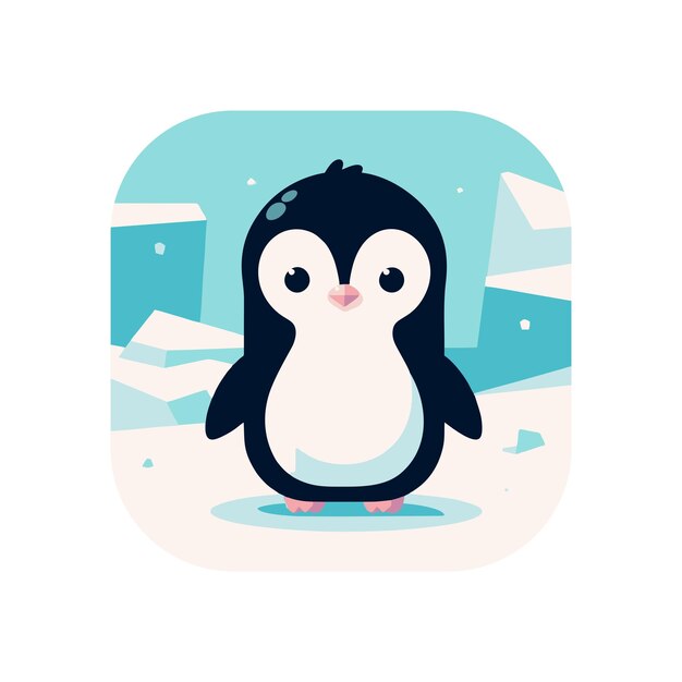 Anthropomorphic penguin vector design with cute expression