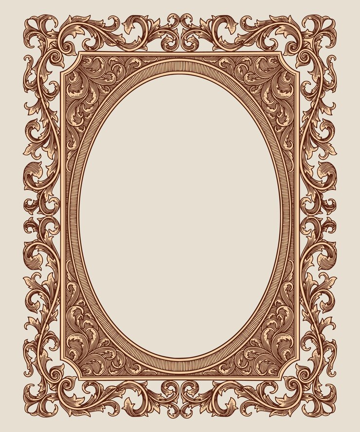 Vector antique golden frame vintage engraving vector illustration