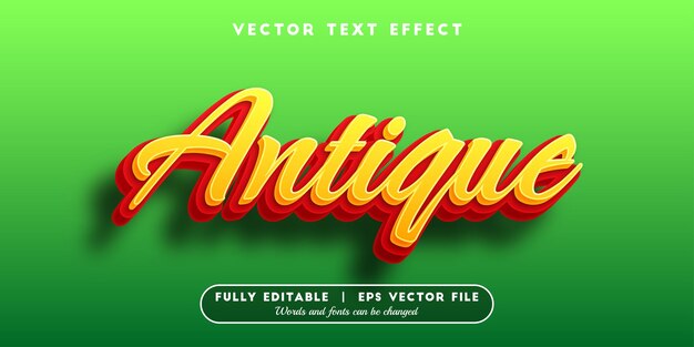antique text effect with editable font style