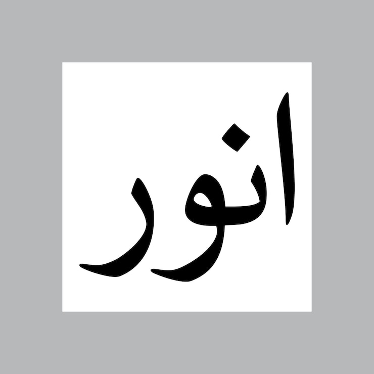 Vector anwer muslim boy name nasakh font arabic calligraphy