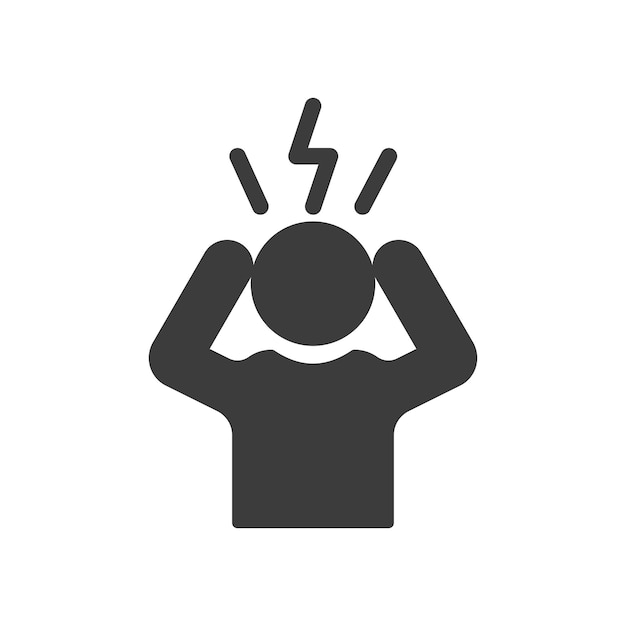 Anxiety line icon isolated on white background