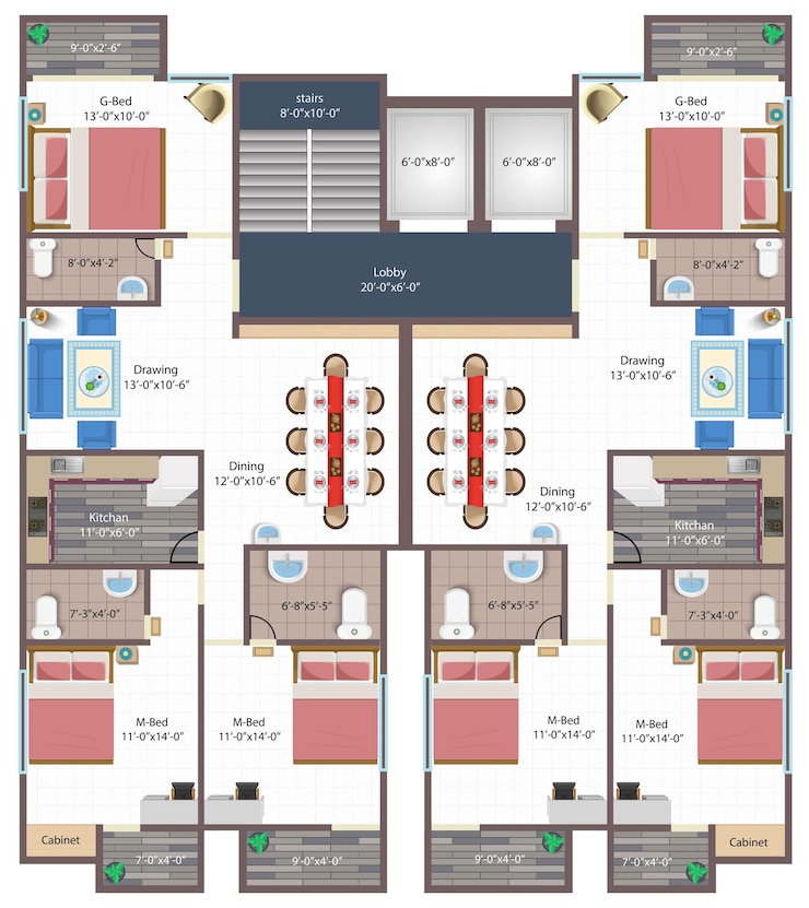 Vector apartment floor plan top view home interior design with rooms furniture flat vector illustration