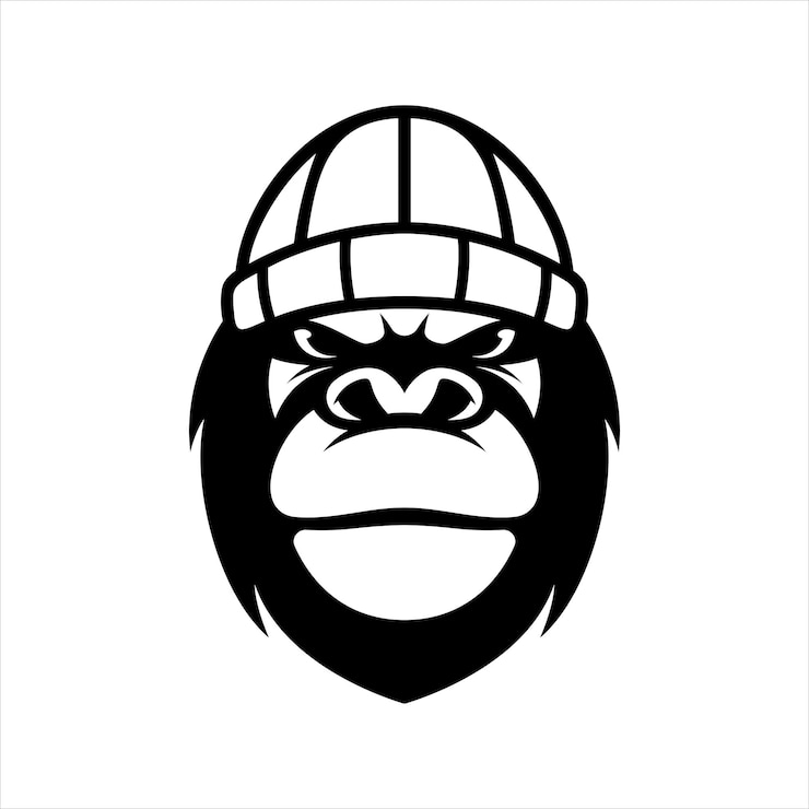 Vector ape beaniehat outline