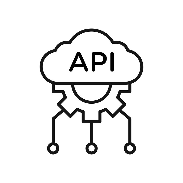 API icon Simple thin line flat symbol