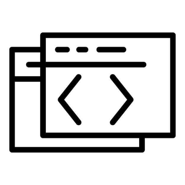 api write code icon outline api write code vector icon for web design isolated on white background