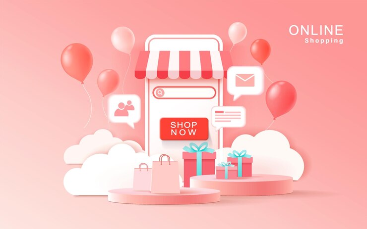 Aplikasi Ponsel Pintar Belanja obral online di situs web Ilustrasi vektor tentang belanja online
