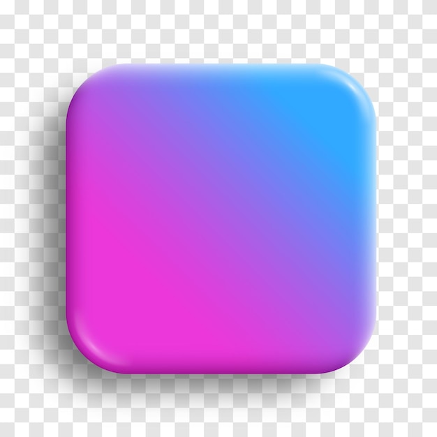 App icon vector background 3D button neon gradient realistic shadow Rounded rectangle shape for web