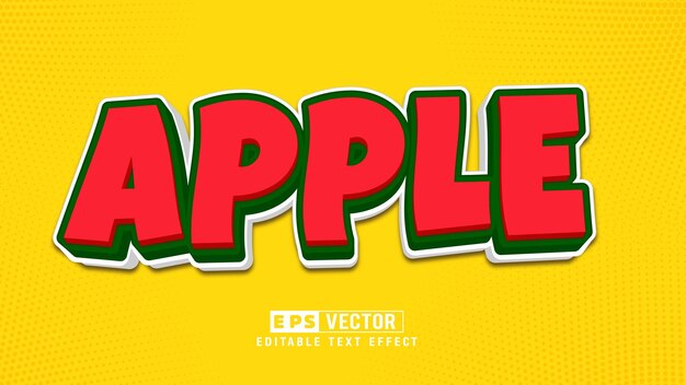 apple 3d editable text effect vector smart object