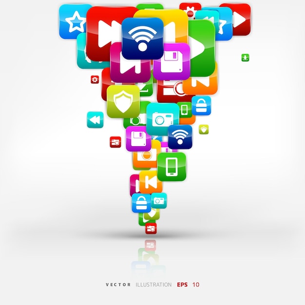 Application button social media cloud computing vector illustration