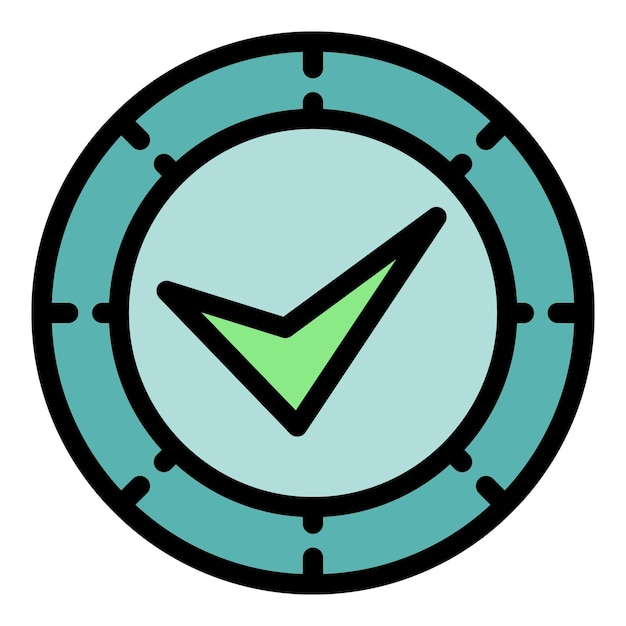 Approved reliability icon Outline approved reliability vector icon color flat isolated