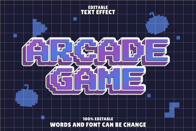 arcade game editable text effect