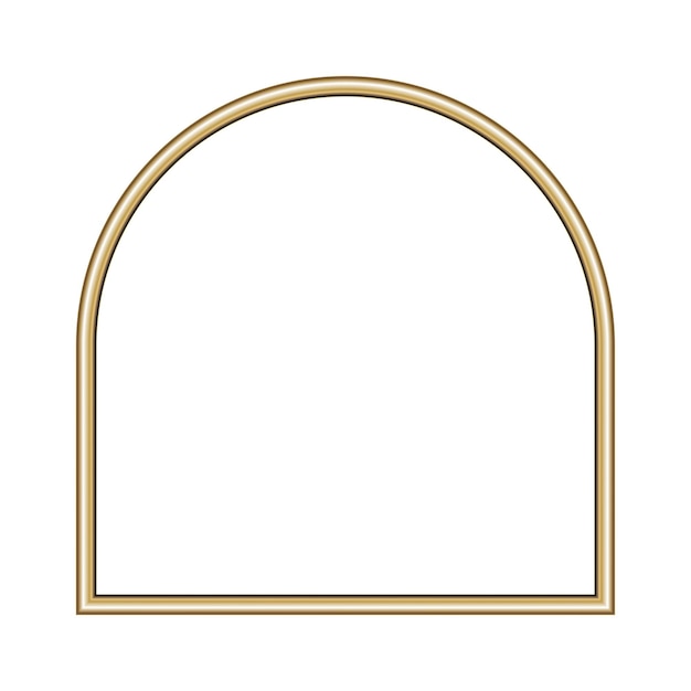 Arch gold frame Isolated luxury arch shape golden border Gold arch frame mockup design element