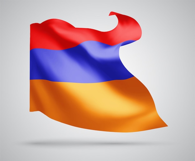 Armenia,  vector 3d flag isolated on white background